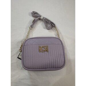 New With Tags Bebe Hazel Rhinestone HW Crossbody Lilac Purple Handbag
